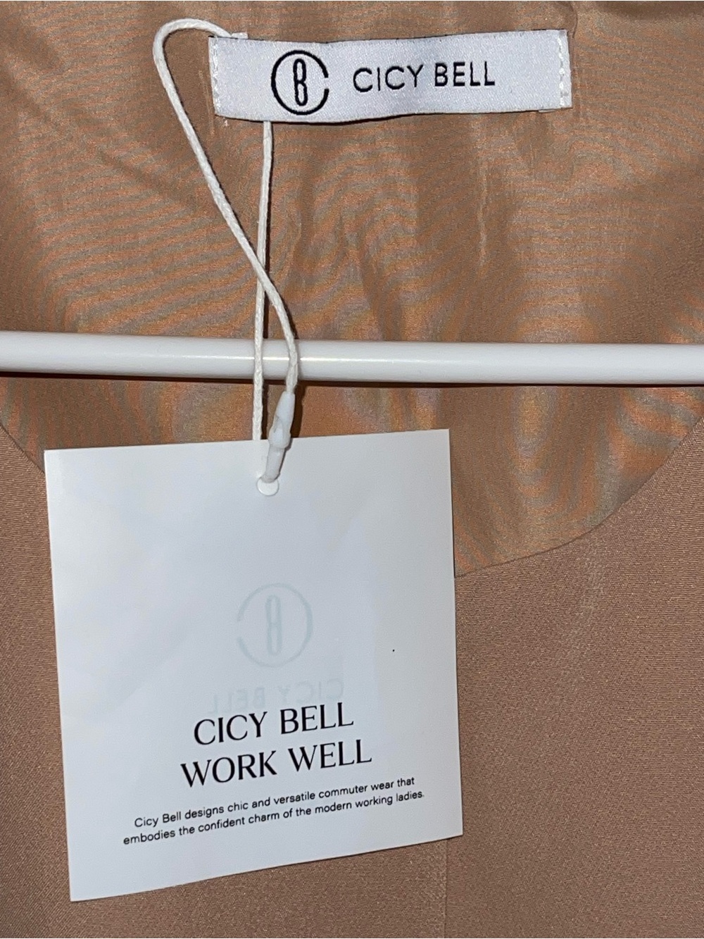 NWT Cicy Bell "Work Well" Collarless Blazer Jacket - Tan / Nude size XL - Picture 10 of 10